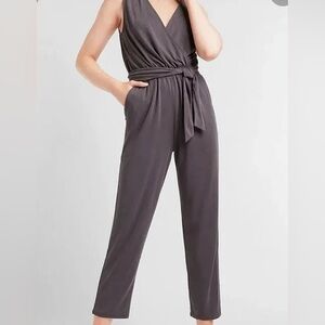 Black Tape Charcoal Wrap Jumpsuit
